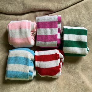 five 11" thigh-high striped socks bundle